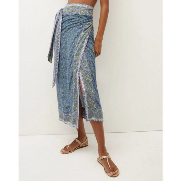 💕VERONICA BEARD💕 Amura Coverup Skirt ~ Electric Blue Paisley Print XL NWT - Picture 6 of 16